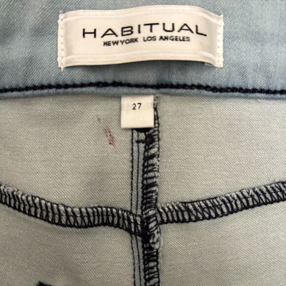 NWT Habitual Eve‎ High Rise Skinny Jeans Coated Denim Red Tiger Stripe Size 27 - Picture 7 of 9